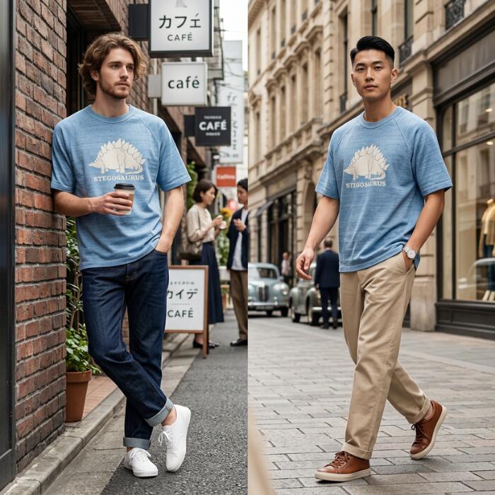 BARNSOUTFITTERSバーンズ日本製半袖ラグランTシャツ厚手恐竜ステゴサウルスヘビーウエイトヘビーオンスBR-25232メンズレディースユニセックス綿10090'sSSPT-Tビンテージクラックひび割れ