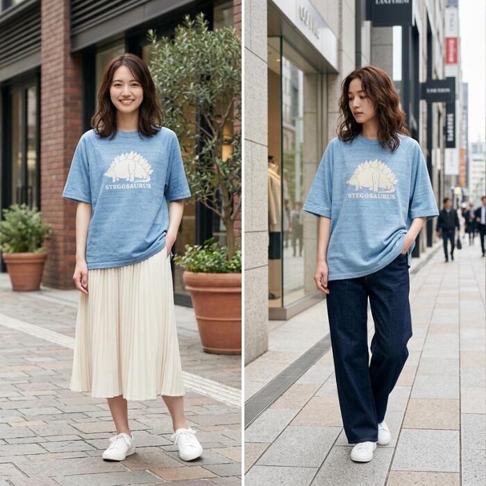 BARNSOUTFITTERSバーンズ日本製半袖ラグランTシャツ厚手恐竜ステゴサウルスヘビーウエイトヘビーオンスBR-25232メンズレディースユニセックス綿10090'sSSPT-Tビンテージクラックひび割れ