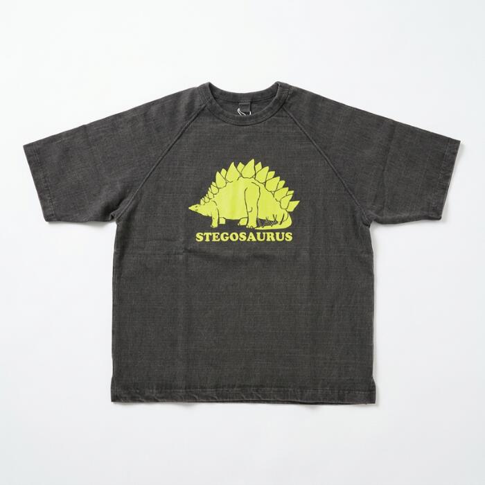 BARNSOUTFITTERSバーンズ日本製半袖ラグランTシャツ厚手恐竜ステゴサウルスヘビーウエイトヘビーオンスBR-25232メンズレディースユニセックス綿10090'sSSPT-Tビンテージクラックひび割れ