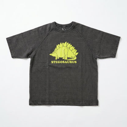 BARNSOUTFITTERSバーンズ日本製半袖ラグランTシャツ厚手恐竜ステゴサウルスヘビーウエイトヘビーオンスBR-25232メンズレディースユニセックス綿10090'sSSPT-Tビンテージクラックひび割れ