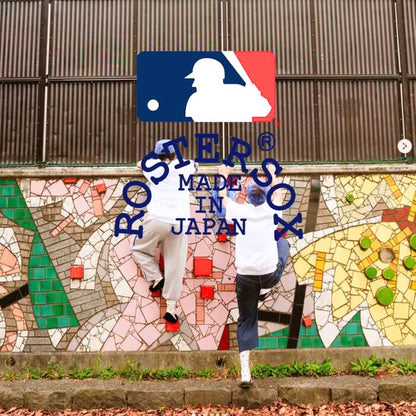 ROSTERSOX靴下メンズレディース日本製かわいい吸汗抗菌防臭パイルシンカー編み機アーチサポートクッションロースターソックスキャラクタークマベアー野球白黒ホワイトブラックプレゼントRS-487
