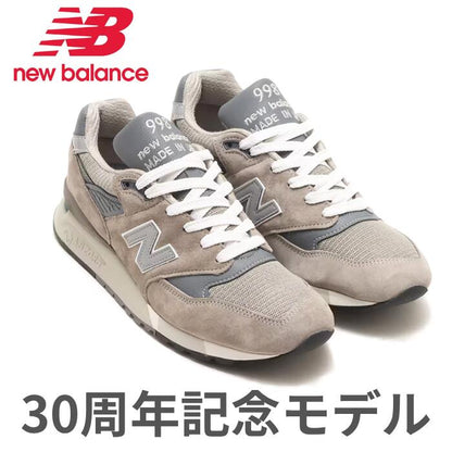 ニューバランススニーカーメンズ998記念30周年アメリカ製スエードレザー革MadeinUSANEWBALANCEグレーU998GRシューズ靴ローカット通勤通学疲れにくいブランドシンプルカジュアル定番人気