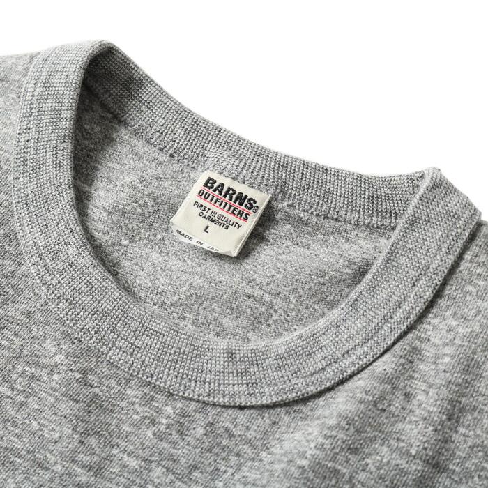 BARNSOUTFITTERSバーンズ日本製半袖吊り編みクルーネックプリントTシャツディズニーミッキーマウスコラボメンズレディースユニセックス綿100％天竺ホワイトグレービンテージBR-25178