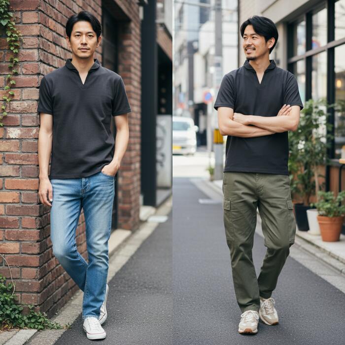 BARNSOUTFITTERSバーンズ日本製半袖COZUN小寸スキッパーネックポロシャツTシャツメンズレディースユニセックス綿100％ホワイトグレーブラックネイビーフラットシーマーBR-25178