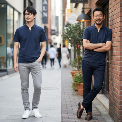 BARNSOUTFITTERSバーンズ日本製半袖COZUN小寸スキッパーネックポロシャツTシャツメンズレディースユニセックス綿100％ホワイトグレーブラックネイビーフラットシーマーBR-25178