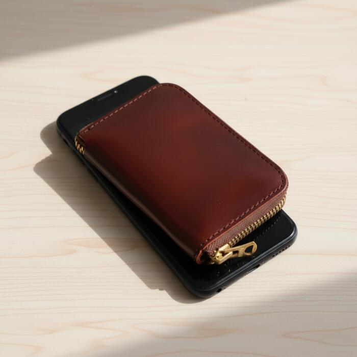 BARNSOUTFITTERSバーンズ日本製コードバン栃木レザーラウンドジップコインケースミニウォレット小銭入れカードケースメンズレディースユニセックス馬革牛革ブラックネイビーチョコLE-4320