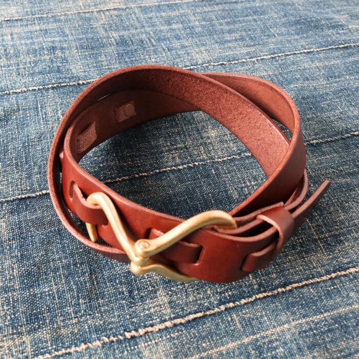BARNSOUTFITTERSバーンズフックバックルレザーベルト日本製栃木レザーメンズレディースユニセックス本革牛革ヌメ革サマーオイルブラックブラウンチョコカジュアルサイズ調整可能ギフトLE-4087