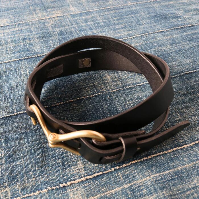 BARNSOUTFITTERSバーンズフックバックルレザーベルト日本製栃木レザーメンズレディースユニセックス本革牛革ヌメ革サマーオイルブラックブラウンチョコカジュアルサイズ調整可能ギフトLE-4087