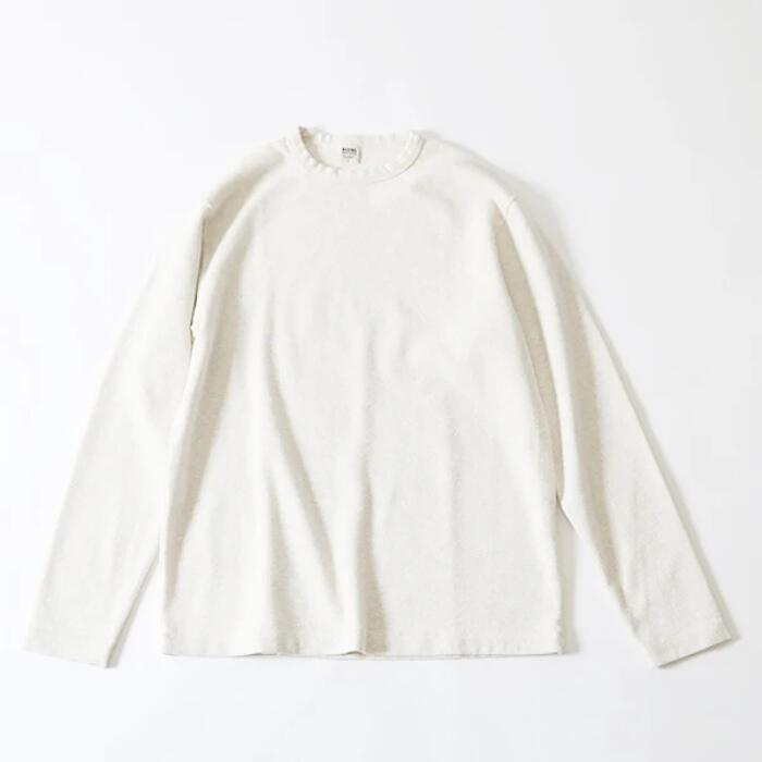 BARNSOUTFITTERSバーンズ長袖日本製ストレッチスパンフライスロンTメンズレディースユニセックスロングスリーブロンT9分袖Tシャツ綿コットンホワイトブラックネイビーオリーブ無地BR-8420