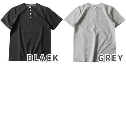 BARNSOUTFITTERSバーンズ日本製メンズ半袖Tシャツアメカジヘビーウエイト厚手綿100コットンフラットシーマアウトフィッターズCOZUN丸胴ヴィンテージヘンリーネックBR-8146