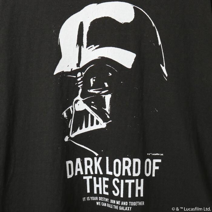 BARNSOUTFITTERSバーンズ日本製半袖吊り編みクルーネックプリントTシャツスターウォーズダースベイダーシディアスシスの暗黒卿メンズレディースユニセックス綿100％天竺ブラックビンテージBR-26181