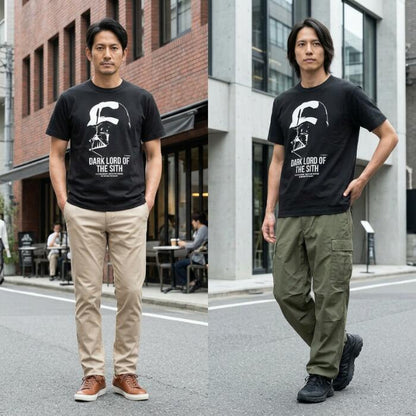 BARNSOUTFITTERSバーンズ日本製半袖吊り編みクルーネックプリントTシャツスターウォーズダースベイダーシディアスシスの暗黒卿メンズレディースユニセックス綿100％天竺ブラックビンテージBR-26181