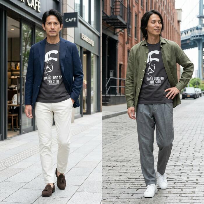 BARNSOUTFITTERSバーンズ日本製半袖吊り編みクルーネックプリントTシャツスターウォーズダースベイダーシディアスシスの暗黒卿メンズレディースユニセックス綿100％天竺ブラックビンテージBR-26181