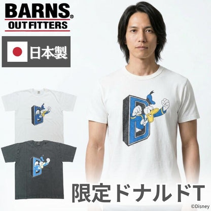 バーンズアウトフィッターズ半袖TシャツBARNSOUTFITTERSドナルドディズニー丸胴日本製コラボメンズレディースユニセックス綿100BR-25255