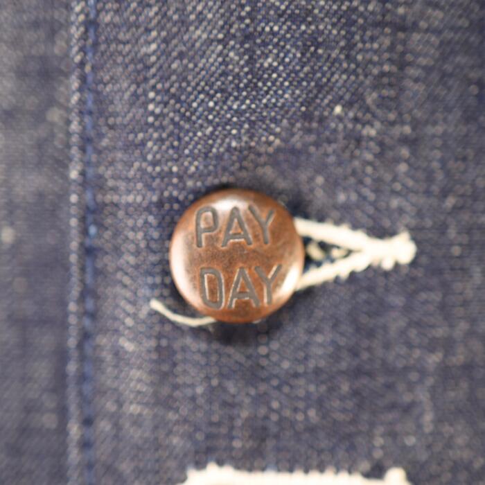 PAY･DAYペイデイカバーオールペニーズモデル50年代50sメンズレディースユニセックス日本製綿100％コットンリジット生デニムPENNEY'SMODELCOVERALLアメカジ復刻ビンテージ定番再現PD36-CA-6