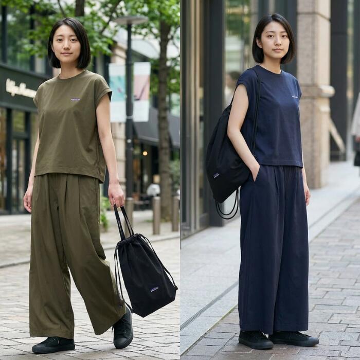 サウザンドマイルTHOUSANDMILEセットアップ3点セットフレンチスリーブシャツ＆ロングパンツセットナップザック付きレディースバッグカットソー撥水ストレッチUVカット速乾イージーケアTM261NP00042