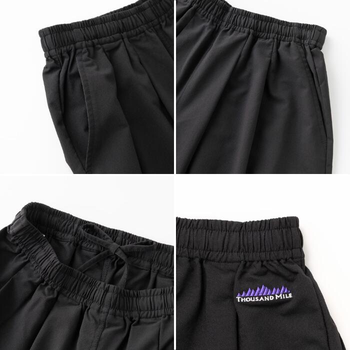 サウザンドマイルTHOUSANDMILEセットアップ3点セットフレンチスリーブシャツ＆ロングパンツセット巾着バッグ付きレディースカットソー速乾通気性ポリエステルストレッチイージーケアTM261HA00362