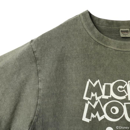 BARNSOUTFITTERSバーンズ日本製半袖クルーネック50sスクエアショートスリーブプリントTシャツディズニーミッキーマウスコラボメンズレディースユニセックス綿100％ピグメント蒸気船ウィリーBR-26284