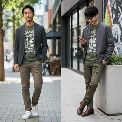 BARNSOUTFITTERSバーンズ日本製半袖クルーネック50sスクエアショートスリーブプリントTシャツディズニーミッキーマウスコラボメンズレディースユニセックス綿100％ピグメント蒸気船ウィリーBR-26284
