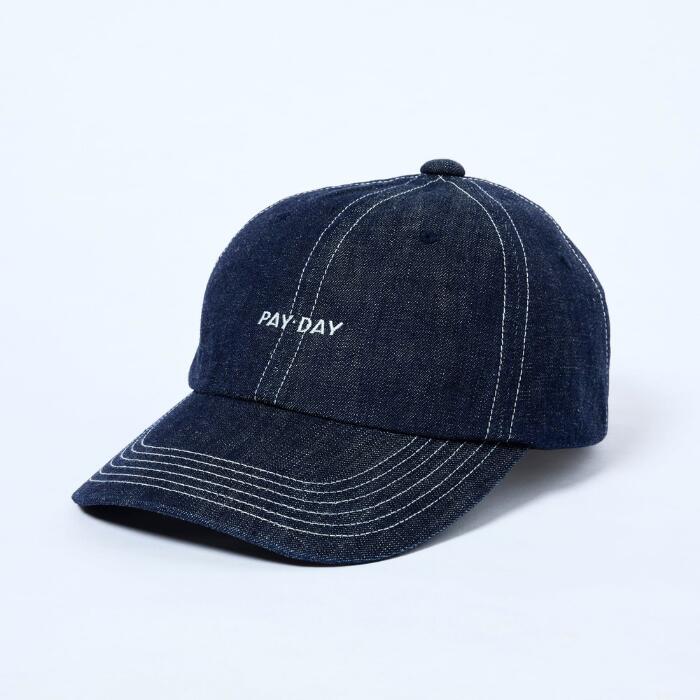 PAY･DAYペイデイエンブロイダリーヴィンテージキャップ帽子メンズレディースユニセックスフリーサイズ日本製綿100％コットンリジット生デニム刺?ロゴビンテージEMBROIDERYVINTAGECAPPD29-AC-6