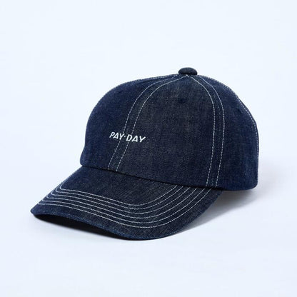 PAY･DAYペイデイエンブロイダリーヴィンテージキャップ帽子メンズレディースユニセックスフリーサイズ日本製綿100％コットンリジット生デニム刺?ロゴビンテージEMBROIDERYVINTAGECAPPD29-AC-6