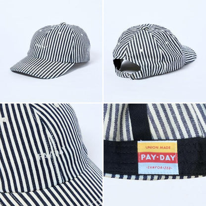 PAY･DAYペイデイエンブロイダリーヴィンテージキャップ帽子メンズレディースユニセックスフリーサイズ日本製綿100％コットンリジット生デニム刺?ロゴビンテージEMBROIDERYVINTAGECAPPD29-AC-6