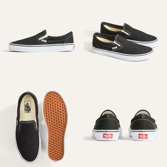 VANSヴァンズスリッポンクラシックスニーカー靴シューズCLASSICSLIP-ON正規品メンズレディースユニセックスチェックブラックホワイトネイビーバンズ定番紐無しカジュアルサンダルVN000EYE