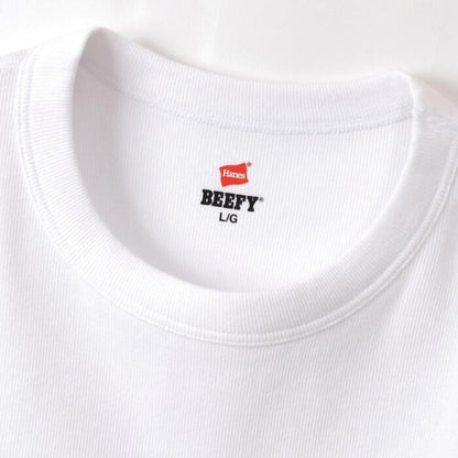 HanesヘインズメンズTシャツブランドインナービーフィーBEEFYリブストレッチシンプル綿コットンヘビーウエイトヘビーオンス丈夫白黒紺ホワイトブラックグレーネイビーHM1-R103