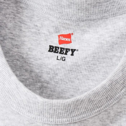 HanesヘインズメンズTシャツブランドインナービーフィーBEEFYリブストレッチシンプル綿コットンヘビーウエイトヘビーオンス丈夫白黒紺ホワイトブラックグレーネイビーHM1-R103