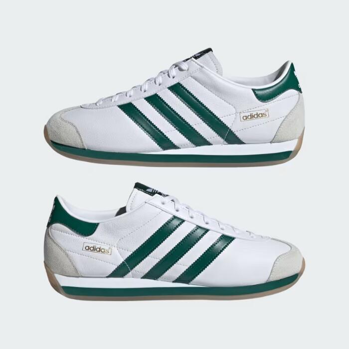 アディダススニーカーレディースカントリージャパンIE4042adidasOriginalsCOUNTRYJAPANゴートレザー本革ホワイトグリーン薄底ローカット