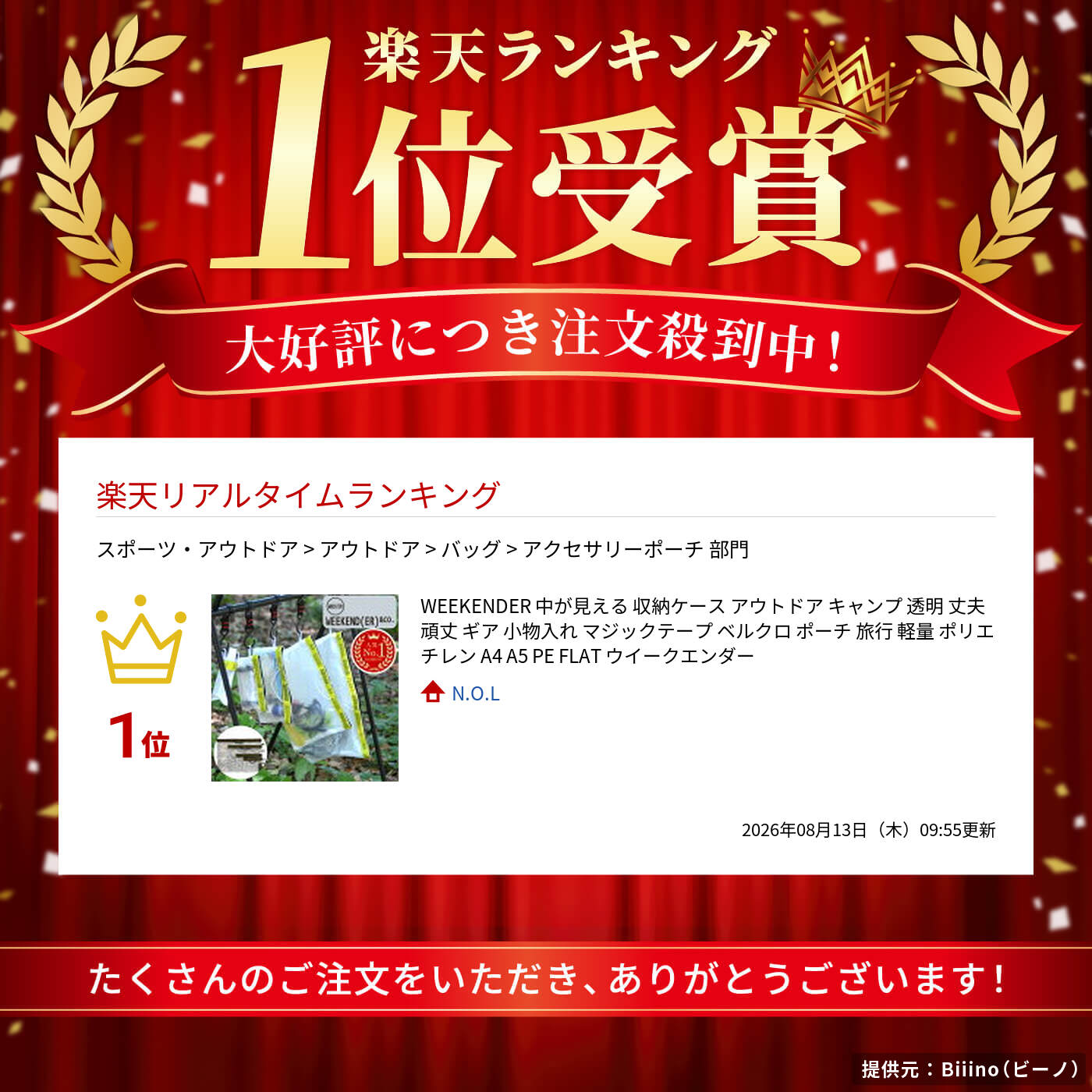 WEEKENDER中が見える収納ケースアウトドアキャンプ透明丈夫頑丈ギア小物入れマジックテープベルクロポーチ旅行軽量ポリエチレンA4A5PEFLATウイークエンダー